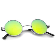 zeroUV Retro Lennon Style Round Circle Metal Mirror Lens Sunglasses 1408 Sunglasses White Smoke Gold Mirror,Silver Yellow,Silver Blue,Silver Red,Gold Midnight,Gold Ice,Gold Fire,Gold Sun,Silver / Silver Mirror