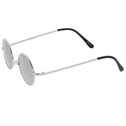 zeroUV Retro Lennon Style Round Circle Metal Mirror Lens Sunglasses 1408 Sunglasses White Smoke Gold Mirror,Silver Yellow,Silver Blue,Silver Red,Gold Midnight,Gold Ice,Gold Fire,Gold Sun,Silver / Silver Mirror
