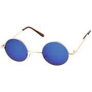 zeroUV Retro Lennon Style Round Circle Metal Mirror Lens Sunglasses 1408 Sunglasses White Smoke Gold Mirror,Silver Yellow,Silver Blue,Silver Red,Gold Midnight,Gold Ice,Gold Fire,Gold Sun,Silver / Silver Mirror