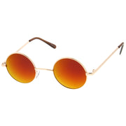 zeroUV Retro Lennon Style Round Circle Metal Mirror Lens Sunglasses 1408 Sunglasses White Smoke Gold Mirror,Silver Yellow,Silver Blue,Silver Red,Gold Midnight,Gold Ice,Gold Fire,Gold Sun,Silver / Silver Mirror