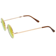zeroUV Retro Lennon Style Round Circle Metal Mirror Lens Sunglasses 1408 Sunglasses White Smoke Gold Mirror,Silver Yellow,Silver Blue,Silver Red,Gold Midnight,Gold Ice,Gold Fire,Gold Sun,Silver / Silver Mirror
