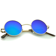zeroUV Retro Lennon Style Round Circle Metal Mirror Lens Sunglasses 1408 Sunglasses White Smoke Gold Mirror,Silver Yellow,Silver Blue,Silver Red,Gold Midnight,Gold Ice,Gold Fire,Gold Sun,Silver / Silver Mirror