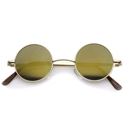 zeroUV Retro Lennon Style Round Circle Metal Mirror Lens Sunglasses 1408 Sunglasses White Smoke Gold Mirror