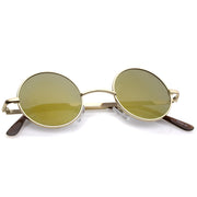 zeroUV Retro Lennon Style Round Circle Metal Mirror Lens Sunglasses 1408 Sunglasses White Smoke Gold Mirror,Silver Yellow,Silver Blue,Silver Red,Gold Midnight,Gold Ice,Gold Fire,Gold Sun,Silver / Silver Mirror