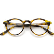 zeroUV Vintage European Clear Lens Small Round Glasses 8403 Glasses White Smoke Dark Tortoise,Black,Yellow Tortoise,Crystal Clear,Black Tortoise Clear,Black Clear Clear