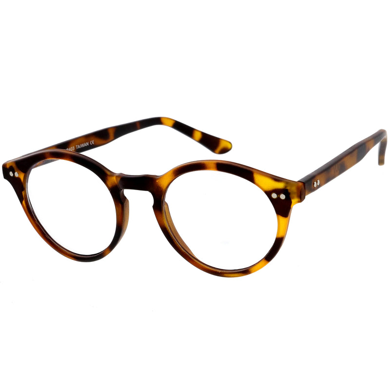 zeroUV Vintage European Clear Lens Small Round Glasses 8403 Glasses White Smoke Dark Tortoise,Black,Yellow Tortoise,Crystal Clear,Black Tortoise Clear,Black Clear Clear