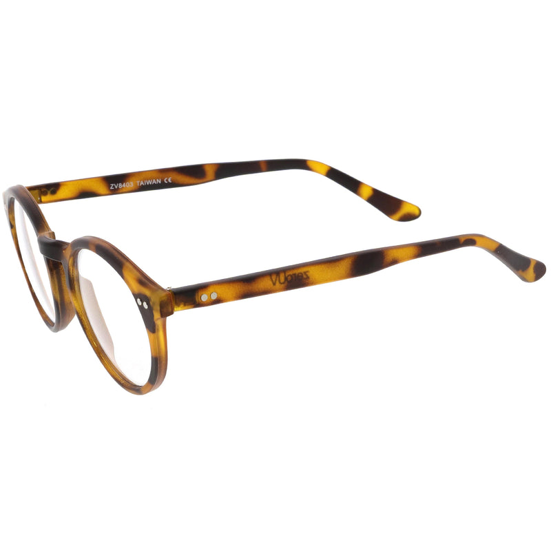 zeroUV Vintage European Clear Lens Small Round Glasses 8403 Glasses White Smoke Dark Tortoise,Black,Yellow Tortoise,Crystal Clear,Black Tortoise Clear,Black Clear Clear