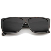 zeroUV Mens Retro Super Flat Top Aviator Square Sunglasses 8685 Sunglasses Dark Slate Gray Black,Tortoise,Tortoise Amber,Black / Smoke Polarized,Tortoise Smoke
