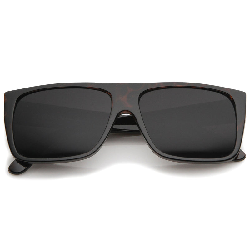 zeroUV Mens Retro Super Flat Top Aviator Square Sunglasses 8685 Sunglasses Dark Slate Gray Black,Tortoise,Tortoise Amber,Black / Smoke Polarized,Tortoise Smoke
