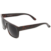 zeroUV Mens Retro Super Flat Top Aviator Square Sunglasses 8685 Sunglasses White Smoke Black,Tortoise,Tortoise Amber,Black / Smoke Polarized,Tortoise Smoke