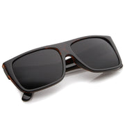 zeroUV Mens Retro Super Flat Top Aviator Square Sunglasses 8685 Sunglasses White Smoke Black,Tortoise,Tortoise Amber,Black / Smoke Polarized,Tortoise Smoke