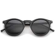 zeroUV Dapper Key Hole Vintage Horned Rim Round Circle Indie Sunglasses 8943 Sunglasses White Smoke Polarized Black Smoke