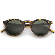zeroUV 1920's P3 Dapper Vintage Inspired Round Sunglasses 8637 Sunglasses White Smoke Polarized Tortoise Green