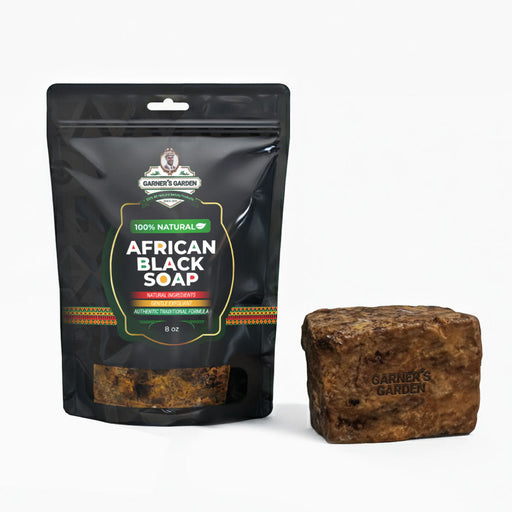 Garner's Garden Raw African Black Soap Bar (0.5 lb) Soap White Smoke 1 Pack