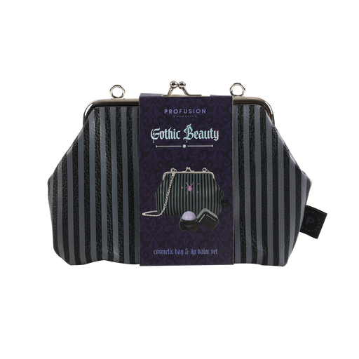 Profusion Cosmetics Gothic Beauty-Cosmetic Bag & Lip Balm Set Eye Dark Slate Gray