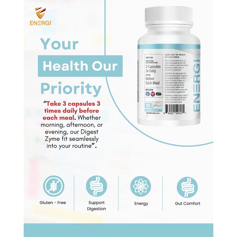 Energi Nutrition Digest Zyme Supplement White Smoke