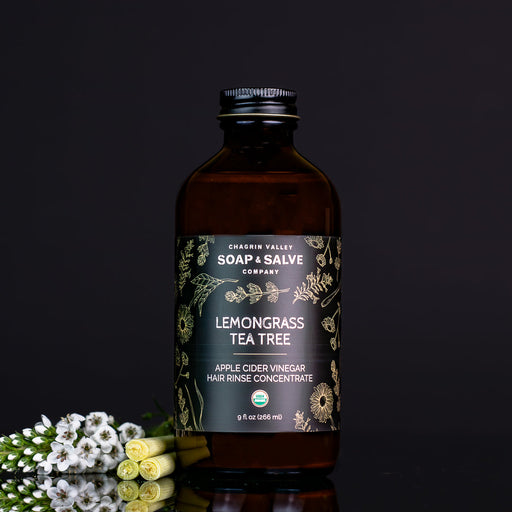 Chagrin Valley Soap & Salve Apple Cider Vinegar Rinse Concentrate: Lemongrass Tea Tree ACV Rinse Black 9 fl oz Bottle