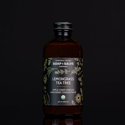 Chagrin Valley Soap & Salve Apple Cider Vinegar Rinse Concentrate: Lemongrass Tea Tree ACV Rinse Black 9 fl oz Bottle