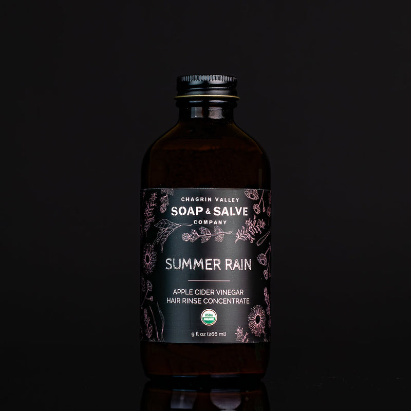 Chagrin Valley Soap & Salve Apple Cider Vinegar Rinse Concentrate: Summer Rain ACV Rinse Black 9 fl oz Bottle