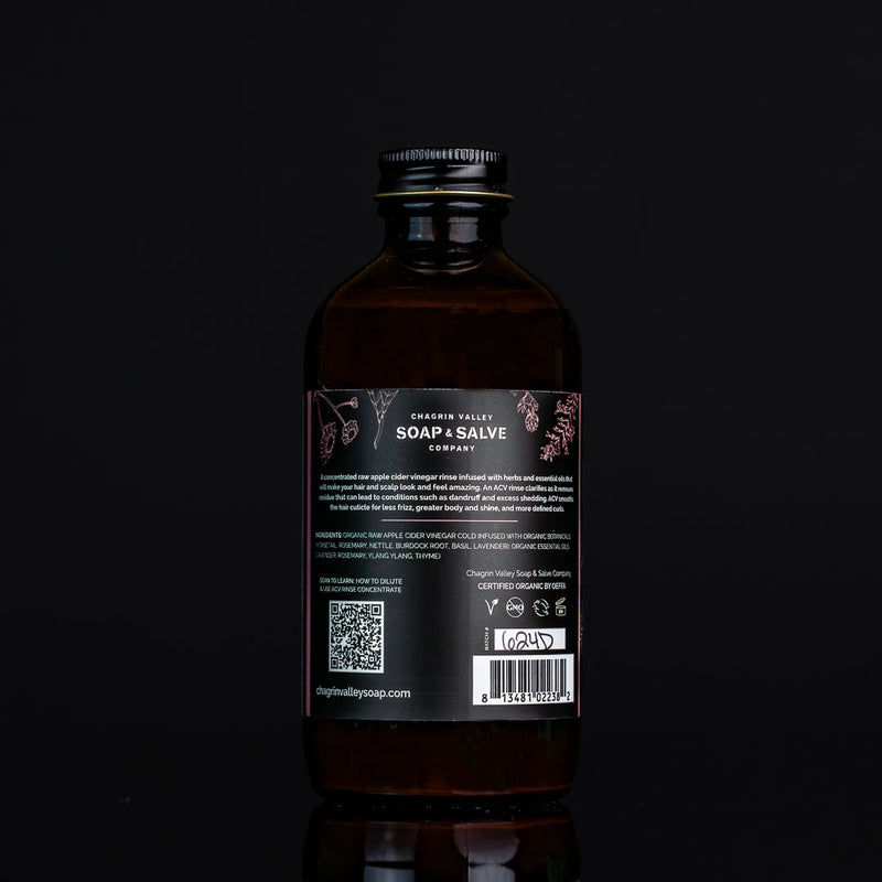 Chagrin Valley Soap & Salve Apple Cider Vinegar Rinse Concentrate: Summer Rain ACV Rinse Black 9 fl oz Bottle