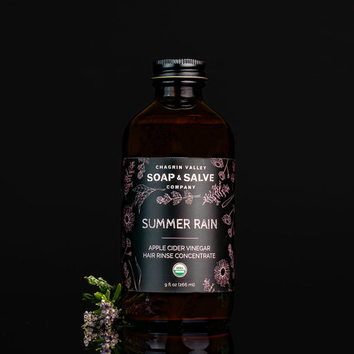 Chagrin Valley Soap & Salve Apple Cider Vinegar Rinse Concentrate: Summer Rain ACV Rinse Black 9 fl oz Bottle