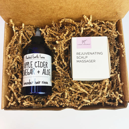 Rooted Earth Farm + Apothecary ACV Herbal Hair Rinse Gift Set healthy hair gift set Dark Khaki Lavender / kraft (brown),Lavender / white,Lavender / red,Lavender / red + green,Lavender / blue + white,Rosemary / kraft (brown),Rosemary / white,Rosemary / red,Rosemary / red + green,Rosemary / blue + white