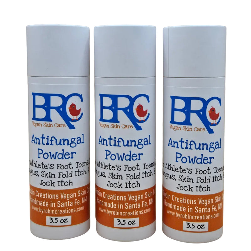 By Robin Creations Athlete's Foot Antifungal Powder Foot Odor Removers Gray 3 Paperboard Shaker Tubes