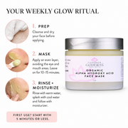Glimmer Goddess® Organic Skin Care Organic AHA Face Mask – Renewing Treatment for Exfoliation & Glow Masks & Peels White Smoke