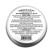 Grave Before Shave Bay Rum Scent Fisticuffs Mustache Wax "Original hold" Mustache Wax Dark Slate Gray 1 ounce round tin,1/2 ounce vintage slide tin