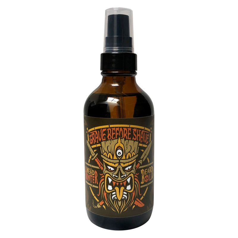 Grave Before Shave 4oz. BIG BOTTLE OF GRAVE BEFORE SHAVE™  BEARD OIL Beard Oil Black Headhunter Blend (Pineapple Mango/Light Musk Scent)