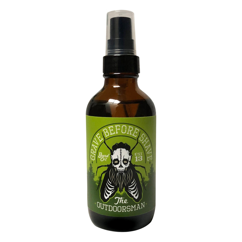 Grave Before Shave 4oz. BIG BOTTLE OF GRAVE BEFORE SHAVE™  BEARD OIL Beard Oil Dark Slate Gray Outdoorsman Blend (Citronella Scent**REPELS INSECTS**)
