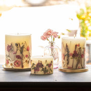 Rosy Rings Accent Botanical Candle - Apricot Rose Small Botanical Candle Light Gray