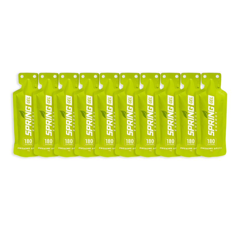 myspringenergy Cinnamon Apple Pie Gel (Vegan)  180 Kcal - Awesome Sauce Gel Yellow Green 10 pack