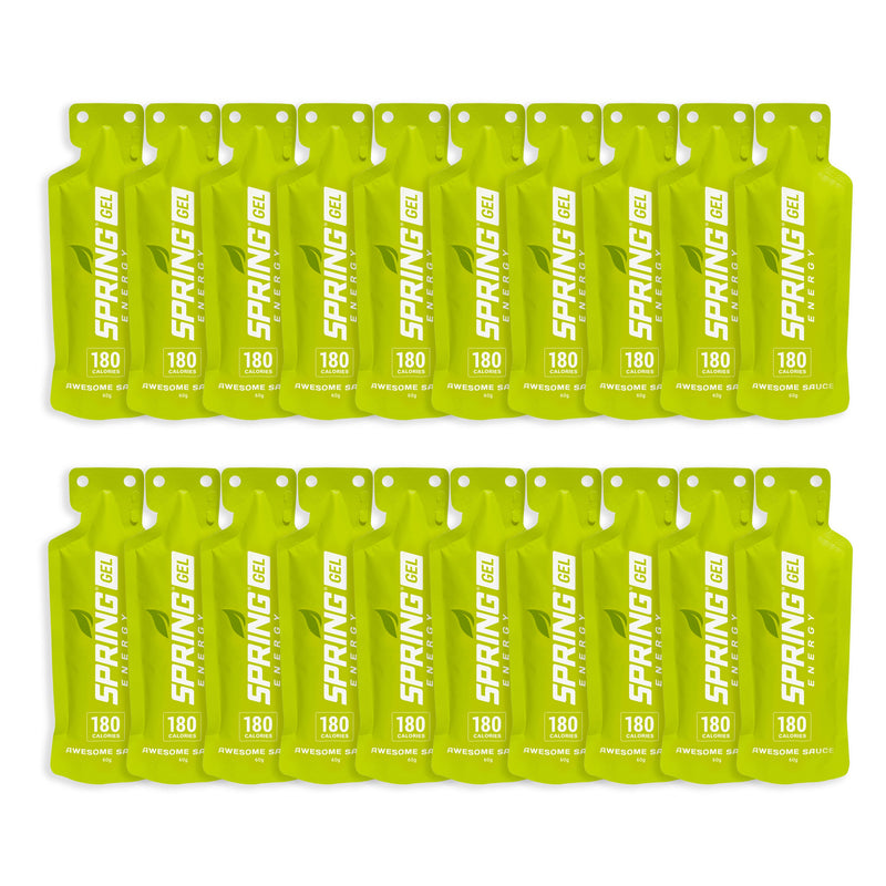 myspringenergy Cinnamon Apple Pie Gel (Vegan)  180 Kcal - Awesome Sauce Gel Yellow Green 20 pack