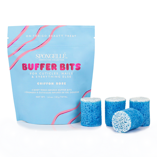Spongellé Chiffon Rose | Confection Buffer Bits Pedi Buffer White Smoke