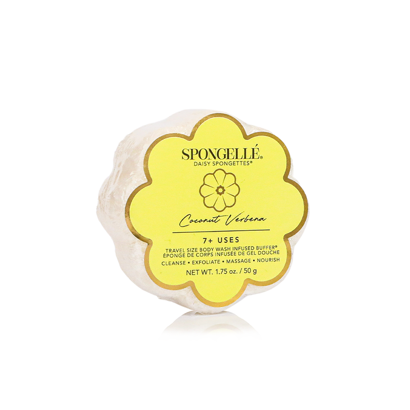 Spongellé Coconut Verbena | Daisy Spongette Body Wash Infused Buffer Light Goldenrod