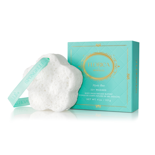 Spongellé Mystic Rose Body Buffer | Florica Body Wash Infused Buffer Powder Blue