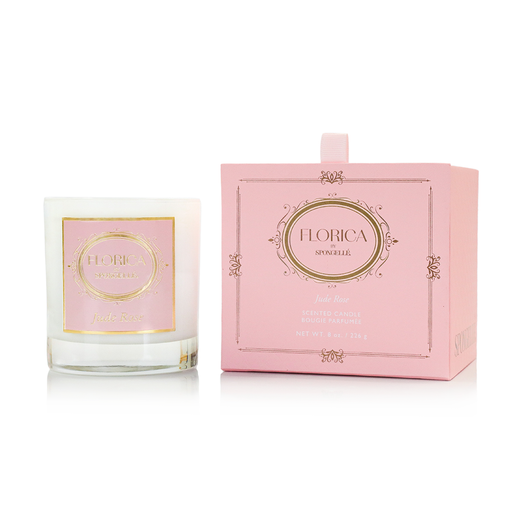 Spongellé Jude Rose Candle | Florica Home Fragrance White Smoke