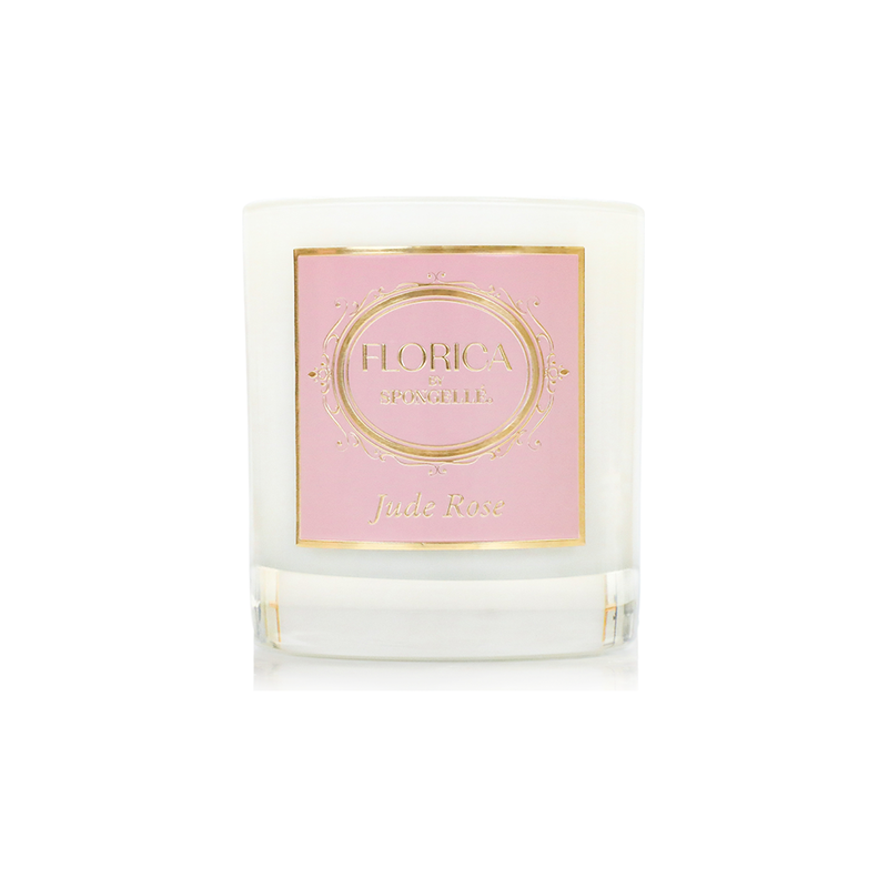 Spongellé Jude Rose Candle | Florica Home Fragrance Antique White