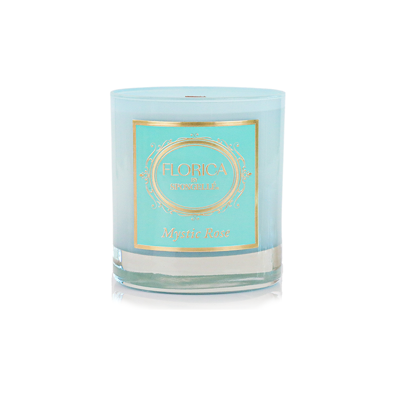 Spongellé Mystic Rose Candle | Florica Home Fragrance Light Blue