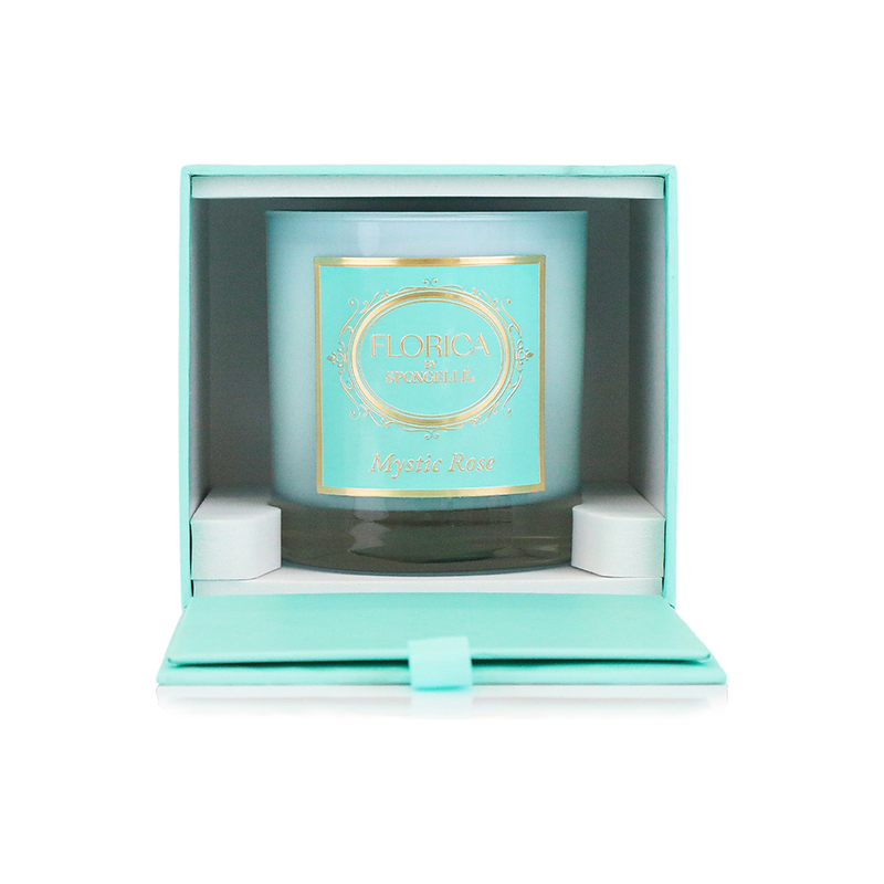 Spongellé Mystic Rose Candle | Florica Home Fragrance Powder Blue