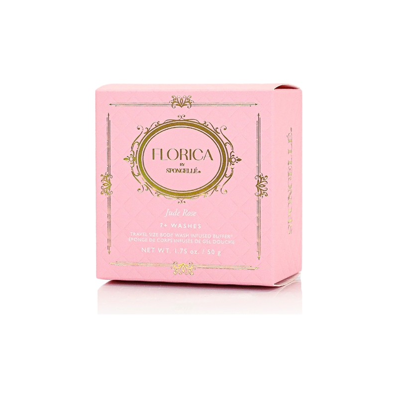 Spongellé Jude Rose Spongette | Florica Body Wash Infused Buffer Pink