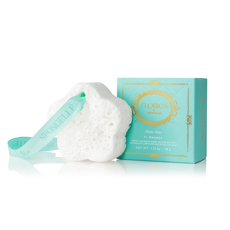 Spongellé Mystic Rose Spongette | Florica Body Wash Infused Buffer Light Gray