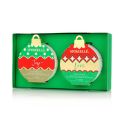 Spongellé Deck the Halls | Holiday Ornament Gift Set Body Wash Infused Buffer Sea Green