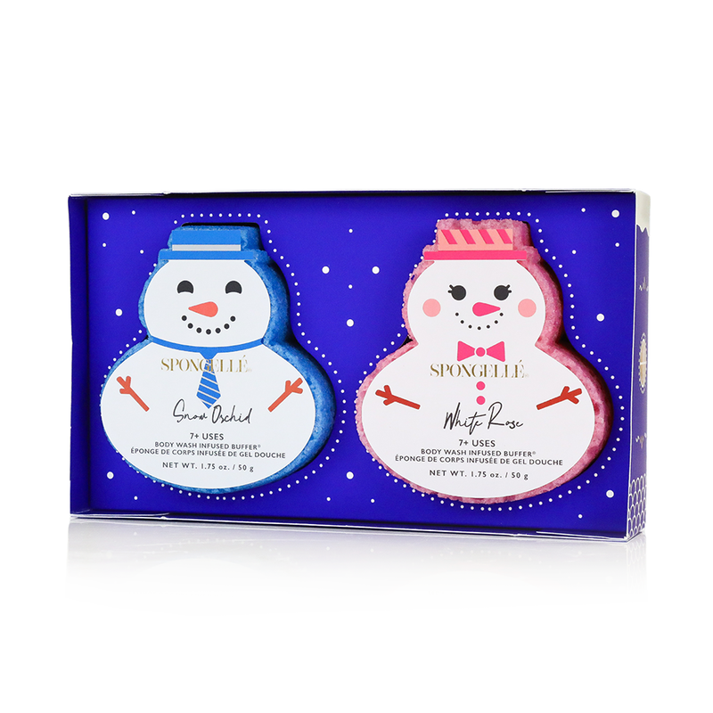 Spongellé Winter Wonderland | Holiday Snowman Gift Set Body Wash Infused Buffer Lavender
