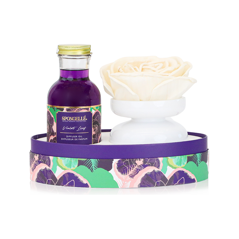 Spongellé Violet Leaf | Private Reserve Diffuser Home Fragrance Light Gray