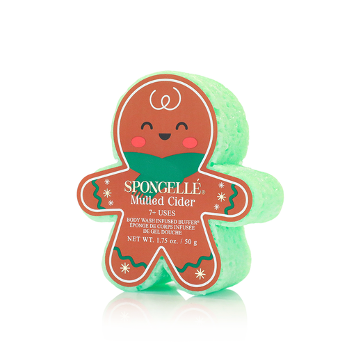 Spongellé Mulled Cider | Holiday Gingerbread Body Wash Infused Buffer White Smoke