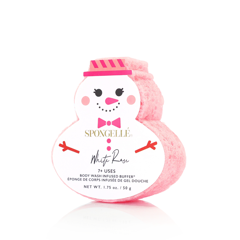 Spongellé Winter Wonderland | Holiday Snowman Gift Set Body Wash Infused Buffer Pink