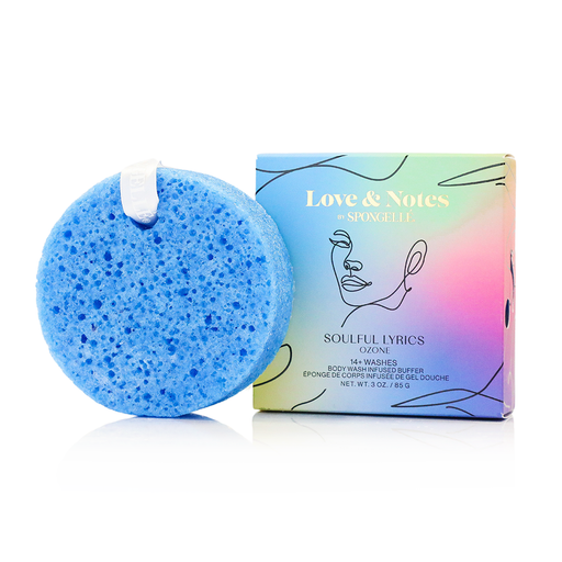 Spongellé Soulful Lyrics | Love & Notes Body Buffer Body Wash Infused Buffer Light Steel Blue
