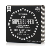 Spongellé 20+ Men's Super Buffer | Black Scrubber Body Wash Infused Buffer Light Gray